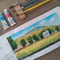 My project in Watercolor Travel Journal course. Traditional illustration, Watercolor Painting, Architectural Illustration, and Sketchbook project by Vé De Koninck - 08.24.2021