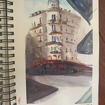 My project in Architectural Sketching with Watercolor and Ink course. Sketching, Drawing, Watercolor Painting, Architectural Illustration, Sketchbook & Ink Illustration project by Emily S. - 08.24.2021