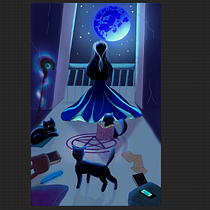 Moonlight magic Ein Projekt aus dem Bereich Traditionelle Illustration, Design von Figuren und Digitale Illustration von Beatriz - 28.09.2021