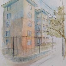 Meu projeto do curso: Desenho arquitetônico com aquarela e tinta. Sketching, Drawing, Watercolor Painting, Architectural Illustration, Sketchbook & Ink Illustration project by Carolina Coimbra - 08.25.2021