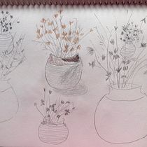 Marcelas secas en pote de cerámica. Traditional illustration, Painting, Drawing, Watercolor Painting, Ink Illustration, and Naturalistic Illustration project by Gloria Gil - 08.24.2021