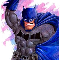 Mi Proyecto del curso: Versión libre de Batman. Traditional illustration, Character Design, Painting, Comic, Acr, and lic Painting project by Guillermo Arena - 08.24.2021