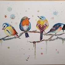 My project in Artistic Watercolor Techniques for Illustrating Birds course. Traditional illustration, Watercolor Painting, Realistic Drawing, and Naturalistic Illustration project by Olga Krivenko - 08.26.2021