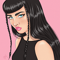 Meu projeto do curso: Retrato de personagens femininas com Procreate. Projekt z dziedziny Trad, c, jna ilustracja, Ilustracja c, frowa, R, sunek c i frow użytkownika Bárbara I. da Silva - 25.08.2021