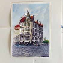 My project in Architectural Sketching with Watercolor and Ink course. Sketching, Drawing, Watercolor Painting, Architectural Illustration, Sketchbook & Ink Illustration project by Rimmi Patel - 08.26.2021