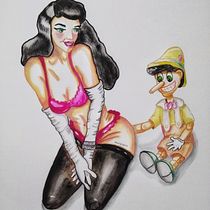 Mi Proyecto del curso: Ilustración de una pin-up con técnicas tradicionales. Traditional illustration, Fine Arts, Painting, Pencil Drawing, and Drawing project by Ana Karina Moreno - 08.27.2021