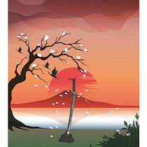 Mi Proyecto del curso: Crepusculo en Japón. Ilustração tradicional, Ilustração vetorial e Ilustração digital projeto de Rodrigo Alonso Vega Saavedra - 28.08.2021