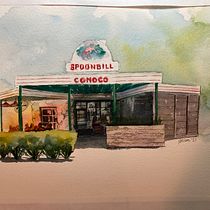 My project in Architectural Sketching with Watercolor and Ink course. Sketching, Drawing, Watercolor Painting, Architectural Illustration, Sketchbook & Ink Illustration project by allison_vidrine - 08.26.2021
