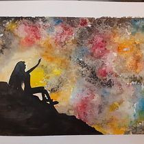 Regarde. Traditional illustration, Fine Arts, Painting, and Watercolor Painting project by thifainebeau - 08.28.2021