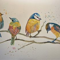 My project in Artistic Watercolor Techniques for Illustrating Birds course. Traditional illustration, Watercolor Painting, Realistic Drawing, and Naturalistic Illustration project by Ellen Fuderanan - 08.25.2021