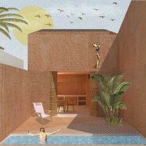 Mi Proyecto del curso: Representación gráfica de proyectos arquitectónicos. Un projet de Architecture, Design graphique, Architecture d'intérieur, Design d'intérieur, Pa, sagisme, Collage, Architecture numérique et Illustration architecturale de Maria Cecilia Orozco Barbaglia - 28.08.2021
