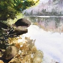My project in Natural Landscapes in Watercolor course. Projekt z dziedziny  Sztuki piękne,  Malarstwo i Malowanie akwarelą użytkownika gregorova_jana - 29.08.2021