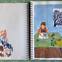 My project in Exploratory Sketchbook: Find Your Drawing Style course. Traditional illustration, Creativit, Drawing, Sketchbook, Gouache Painting, Sketching, and Watercolor Painting project by laureninaus - 08.25.2021