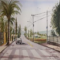 Meu projeto do curso: Criação de paisagem contemporânea em aquarela. Fine Arts, and Watercolor Painting project by Alexandre Gonçalves Ribeiro - 08.27.2021