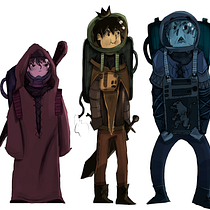 3  Astronautas  Medievales muy torpes!: Fábrica de personajes ilustrados. Traditional illustration, Character Design, Digital Illustration, Children's Illustration, and Narrative project by Kuro tv - 08.31.2021
