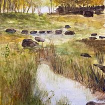 Mon projet du cours : Paysages naturels à l’aquarelle. Projekt z dziedziny  Sztuki piękne,  Malarstwo i Malowanie akwarelą użytkownika Nathalie Hamel - 29.08.2021