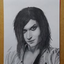 Retrato de Cristina Scabbia . Traditional illustration, Fine Arts, Sketching, Pencil Drawing, Drawing, Portrait Drawing, Realistic Drawing, Artistic Drawing, and Figure Drawing project by arturo_antoniomf - 03.28.2020