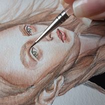 Mi Proyecto del curso: Retrato en acuarela  @ANNY.SKECTHBOOK. Traditional illustration, Watercolor Painting, and Portrait Drawing project by Anny Sketchbook - 09.01.2021