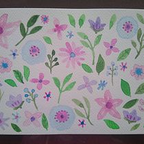 Mi Proyecto del curso: Estampados florales en acuarela con colores vibrantes. Traditional illustration, Pattern Design, Watercolor Painting, and Botanical Illustration project by Normita Mogal - 08.29.2021
