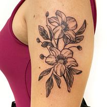 Meu projeto do curso: Tatuagem botânica com pontilhismo. Projekt z dziedziny Trad, c, jna ilustracja, Projektowanie tatuaż, R i sunek botaniczn użytkownika Natasha Hoshino - 29.09.2021
