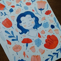Meu projeto do curso: Retrato ilustrado com elementos botânicos. Un progetto di Illustrazione tradizionale, Illustrazione digitale, Illustrazione botanica e Disegno digitale di Cristiane - 11.05.2020