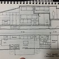My project in Introduction to Freehand Architectural Design course: Tiny House (Gooseneck Trailer). Architecture, and Architectural Illustration project by Francis Gripal - 09.05.2021