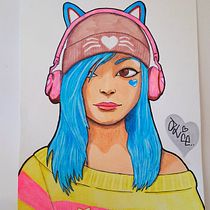 Meu projeto do curso: Retrato digital no Photoshop com um toque de fantasia. Traditional illustration, Drawing, Digital Illustration, Portrait Drawing, Digital Drawing, and Digital Painting project by Alice Mota - 09.05.2021