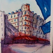 Meu projeto do curso: Desenho arquitetônico com aquarela e tinta. Sketching, Drawing, Watercolor Painting, Architectural Illustration, Sketchbook & Ink Illustration project by Leticia Cardoso - 09.06.2021