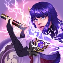 Genshin Impact Fan art. Projekt z dziedziny Trad, c, jna ilustracja, Ilustracja c, frowa, R, sunek c i frow użytkownika raquel_mgarcia - 06.09.2021