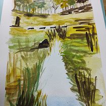 Mi Proyecto del curso: Paisajes naturales en acuarela. Projekt z dziedziny  Sztuki piękne,  Malarstwo i Malowanie akwarelą użytkownika Fina Giro - 06.09.2021