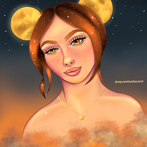 Meu projeto do curso: Retrato digital no Photoshop com um toque de fantasia. Traditional illustration, Drawing, Digital Illustration, Portrait Drawing, Digital Drawing, and Digital Painting project by Caroline Amaral Becker - 09.02.2021