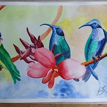 Mi Proyecto del curso: Acuarela artística para ilustración de aves. Traditional illustration, Watercolor Painting, Realistic Drawing, and Naturalistic Illustration project by Blanca Seneth Cortez Gallego - 09.07.2021