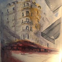 My project in Architectural Sketching with Watercolor and Ink course. Drawing, Watercolor Painting, Architectural Illustration, Sketchbook & Ink Illustration project by kjothagard - 09.06.2021