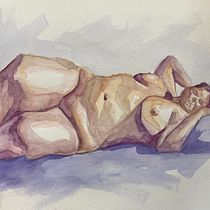 Mi Proyecto del curso: Figura humana en acuarela. Un progetto di Illustrazione tradizionale, Belle arti, Pittura, Pittura ad acquerello, Disegno realistico e Disegno anatomico di Pili Ciarrocca - 08.09.2021