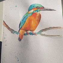 My project in Artistic Watercolor Techniques for Illustrating Birds course. Traditional illustration, Watercolor Painting, Realistic Drawing, and Naturalistic Illustration project by lina_richtmann - 09.08.2021