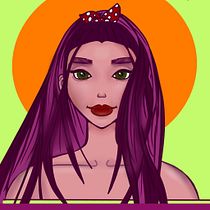 Luna Naranja. Mi Proyecto del curso: Retrato de personajes femeninos con Procreate. Projekt z dziedziny Trad, c, jna ilustracja, Ilustracja c, frowa, R, sunek c i frow użytkownika Nela A. Lamicq - 09.09.2021