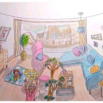 Mi Proyecto del curso: Perspectiva artística: espacios desde tu punto de vista Ein Projekt aus dem Bereich Traditionelle Illustration, Architektur, Zeichnung und Architektonische Illustration von Ana Karina Moreno - 10.09.2021