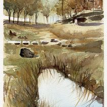 My project in Natural Landscapes in Watercolor course. Projekt z dziedziny  Sztuki piękne,  Malarstwo i Malowanie akwarelą użytkownika annadepari - 10.09.2021