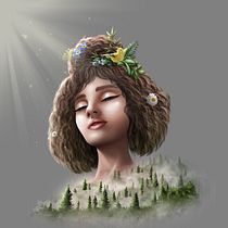 the mother nature i created inspired by karmen loh's course. Traditional illustration, Drawing, Digital Illustration, Portrait Drawing, Digital Drawing, and Digital Painting project by Yael Lalayev - 09.11.2021