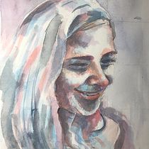 My project in Artistic Portrait with Watercolors course. Fine Arts, Painting, Watercolor Painting, and Portrait Drawing project by janccrouch - 09.12.2021