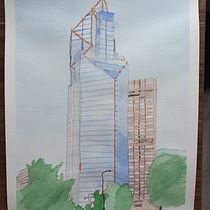 Mi Proyecto del curso: Dibujo arquitectónico con acuarela y tinta. Drawing, Watercolor Painting, and Architectural Illustration project by gem493 - 09.13.2021