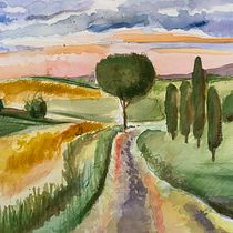 My project in Natural Landscapes in Watercolor course. Projekt z dziedziny  Sztuki piękne,  Malarstwo i Malowanie akwarelą użytkownika ciaokristen - 01.09.2021