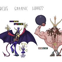 My project in Illustrated Characters Factory course: Circus Satanic Hippies!. Traditional illustration, Character Design, Digital Illustration, Children's Illustration, and Narrative project by Alexander Geifman - 09.13.2021