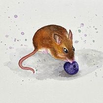 My first project  -  I decided to do a wood mouse. Traditional illustration, Watercolor Painting, Realistic Drawing, and Naturalistic Illustration project by cv2yrj5g99 - 09.11.2021