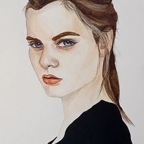 Mon projet du cours : Portrait à l'aquarelle d'après une photo. Traditional illustration, Watercolor Painting, and Portrait Drawing project by rinannayi - 09.14.2021