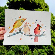 Mi Proyecto del curso: Acuarela artística para ilustración de aves. Traditional illustration, Watercolor Painting, Realistic Drawing, and Naturalistic Illustration project by Camila Fernanda Godoy Valdés - 09.14.2021