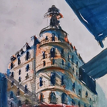My project in Architectural Sketching with Watercolor and Ink course. Watercolor Painting, Architectural Illustration, Ink Illustration, Sketching, Drawing, and Sketchbook project by Nazia Amin - 09.01.2021