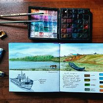 My project in Watercolor Travel Journal course. Traditional illustration, Watercolor Painting, Architectural Illustration, Sketchbook, Painting, Drawing, and Naturalistic Illustration project by Liliia Gordeeva - 09.15.2021
