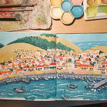 My project in Pictorial Sketchbook with Gouache course. Traditional illustration, Sketching, Drawing, Architectural Illustration, Sketchbook, and Gouache Painting project by Melissa Hill - 09.16.2021