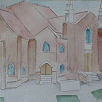 My project in Architectural Sketching with Watercolor and Ink course. Sketching, Drawing, Watercolor Painting, Architectural Illustration, Sketchbook & Ink Illustration project by cindykuden - 09.13.2021
